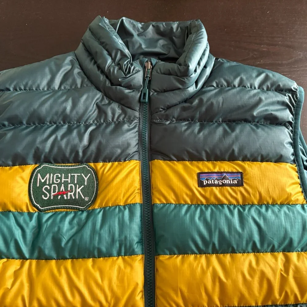 Patagonia Teal and Yellow Puffer Vest (like-new) - Picture 2 of 6